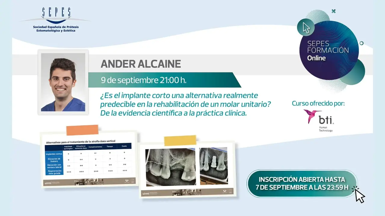 ¿Es el implante corto una alternativa realmente predecible en la rehabilitación de un molar unitario? De la evidencia científica a la práctica clínica